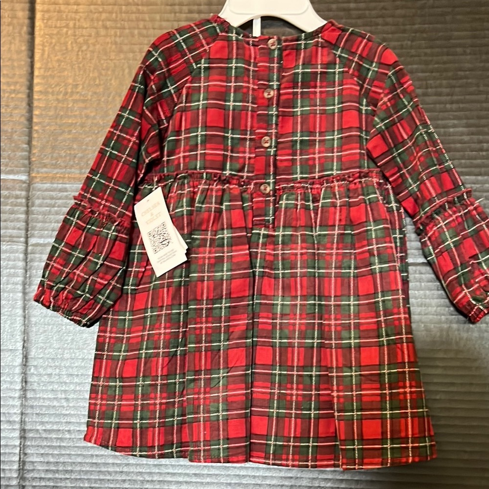 Festive Plaid Baby Dress with Bloomers